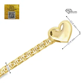 10K Gold Chino Link Heart Lock Chain