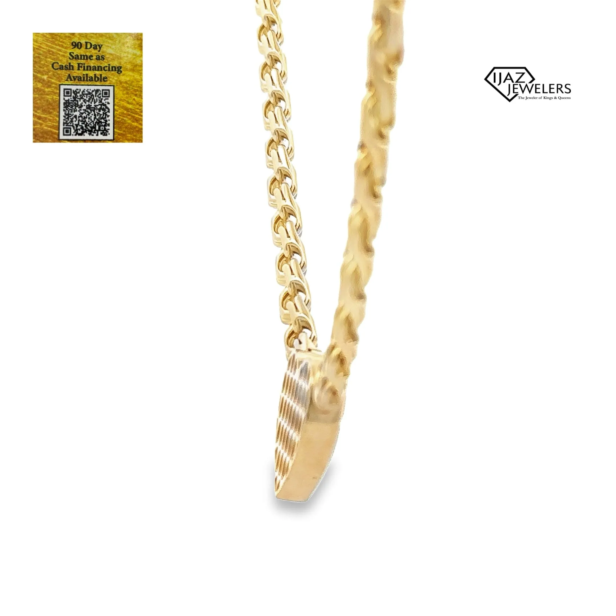 10K Gold Chino Link Heart Lock Chain