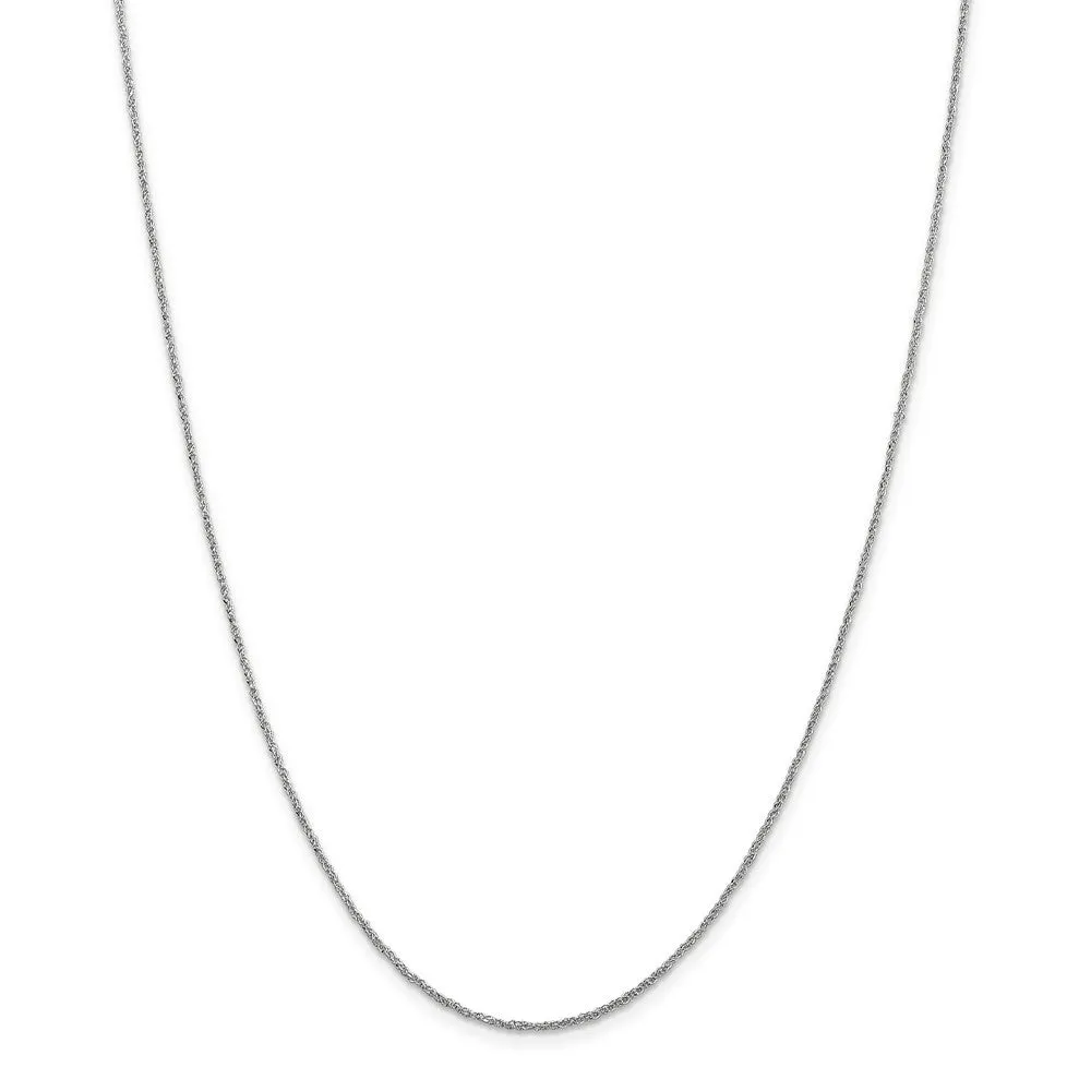 1.1mm, 14k White Gold, Ropa Chain Necklace