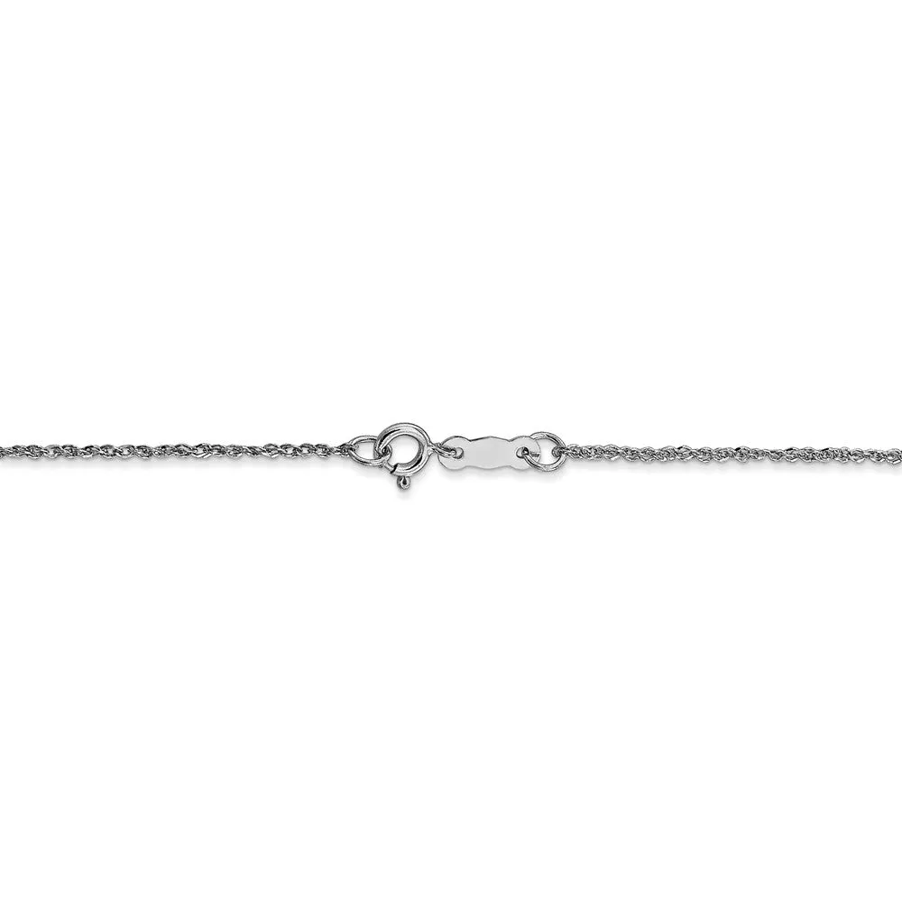 1.1mm, 14k White Gold, Ropa Chain Necklace