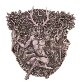 13.75" Horned God Cernunnos Wall Plaque Statue