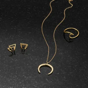 14 Karat Gold Plated Crescent Necklace