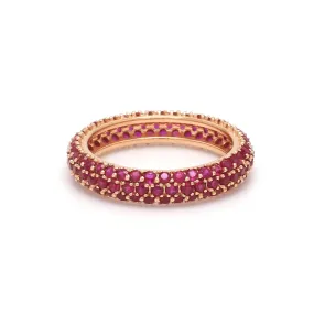 14K or 18K Gold Pave Ruby Eternity Band