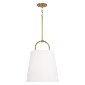 16" BRODY 1-LIGHT PENDANT, AGED BRASS