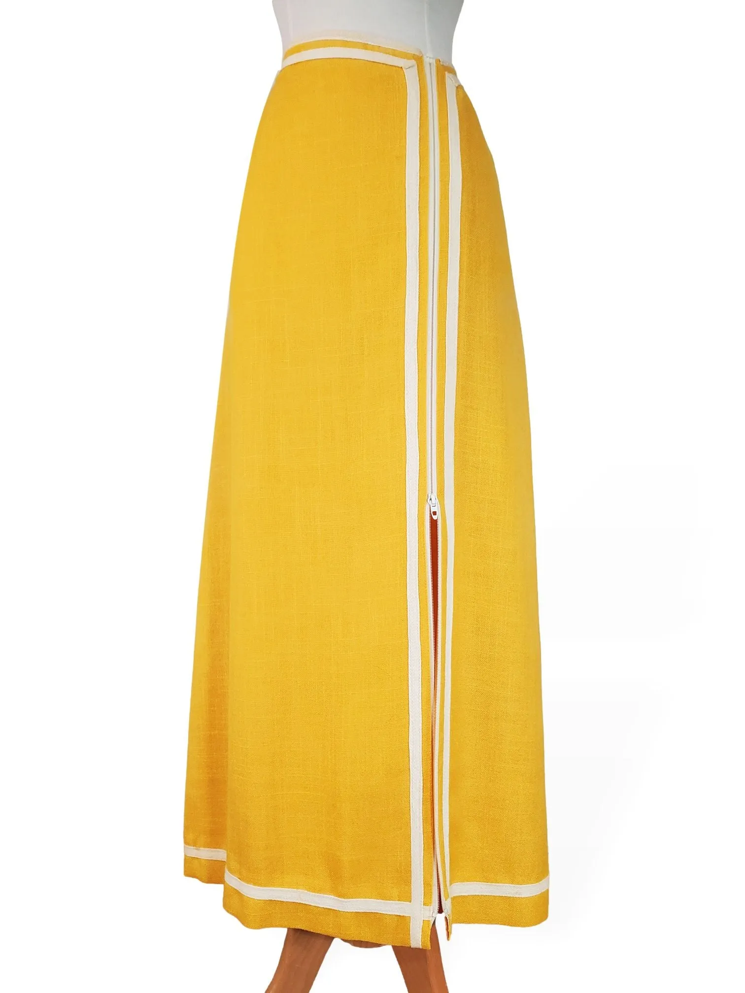 60s/70s Maxi Skirt in Yellow - sm