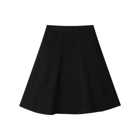 A-LINE WOOL SKIRT-BLACK