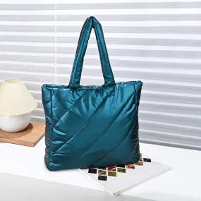 Accessorize London Women's Teal Metallic Tote Bag