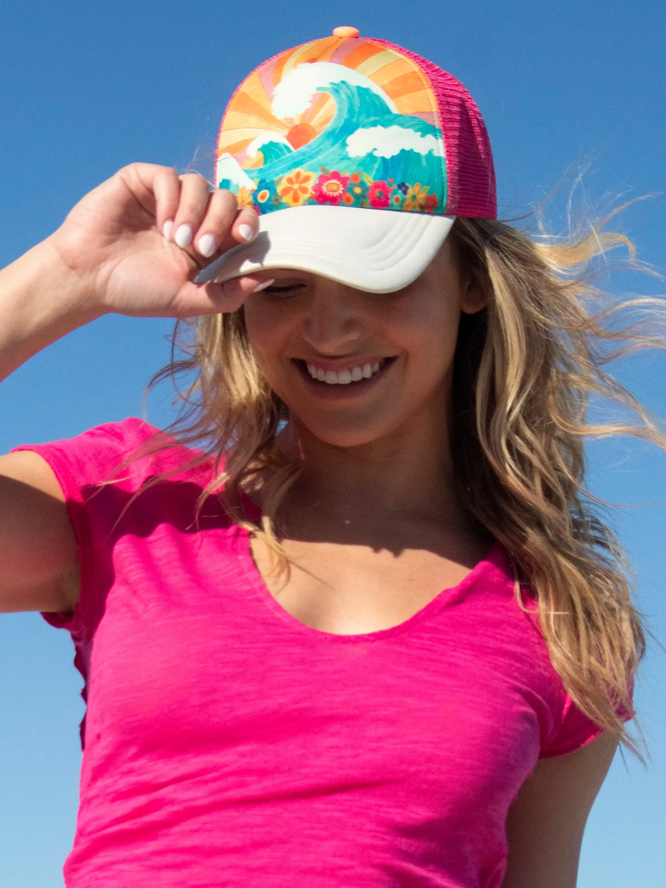 Adjustable Trucker Hat - Waves