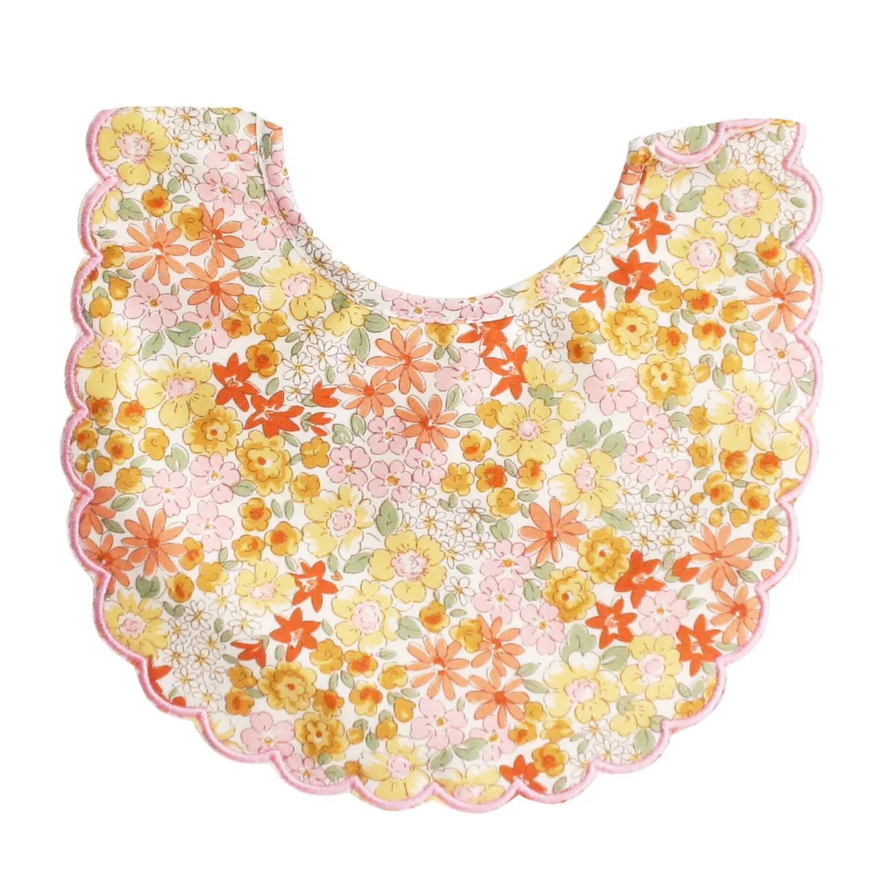 Alimrose Scallop Edge Bib - Sweet Marigold