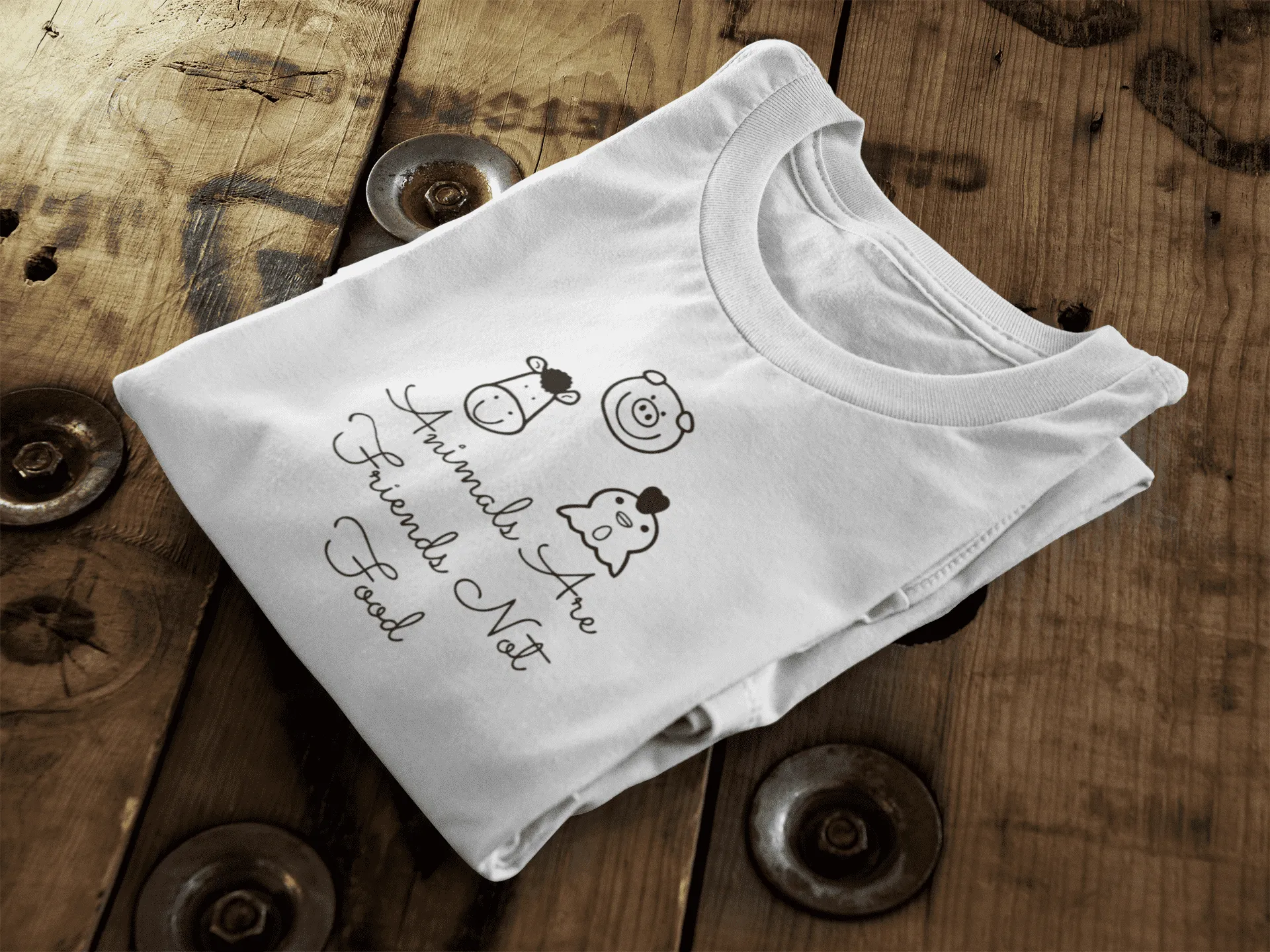 Animals are Friends Not Food || Organic Cotton || Unisex T-Shirt