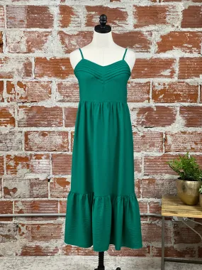 Apricot Emerald Forest Dress in Green