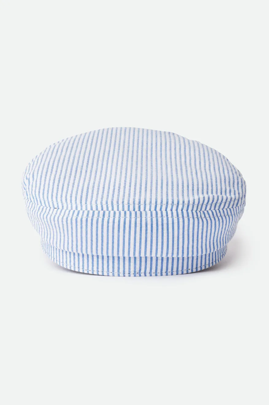 Ashland Cap - Slate Blue/Off White Seersucker