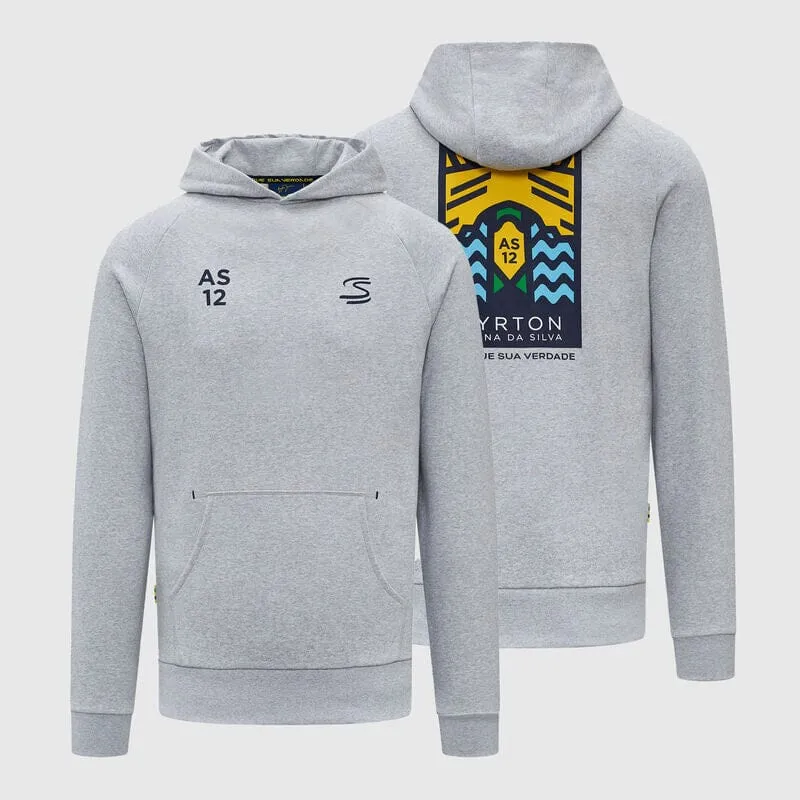 Ayrton Senna Seasonal Graphic Hoodie - Grey