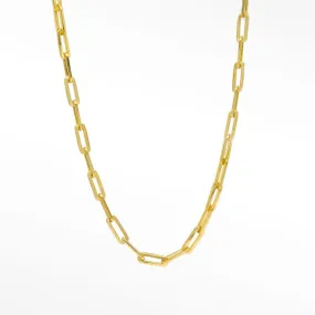 Baby Paperclip Gold Vermeil Necklace 18''