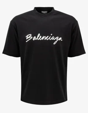 Balenciaga Black Scribble Logo T-Shirt