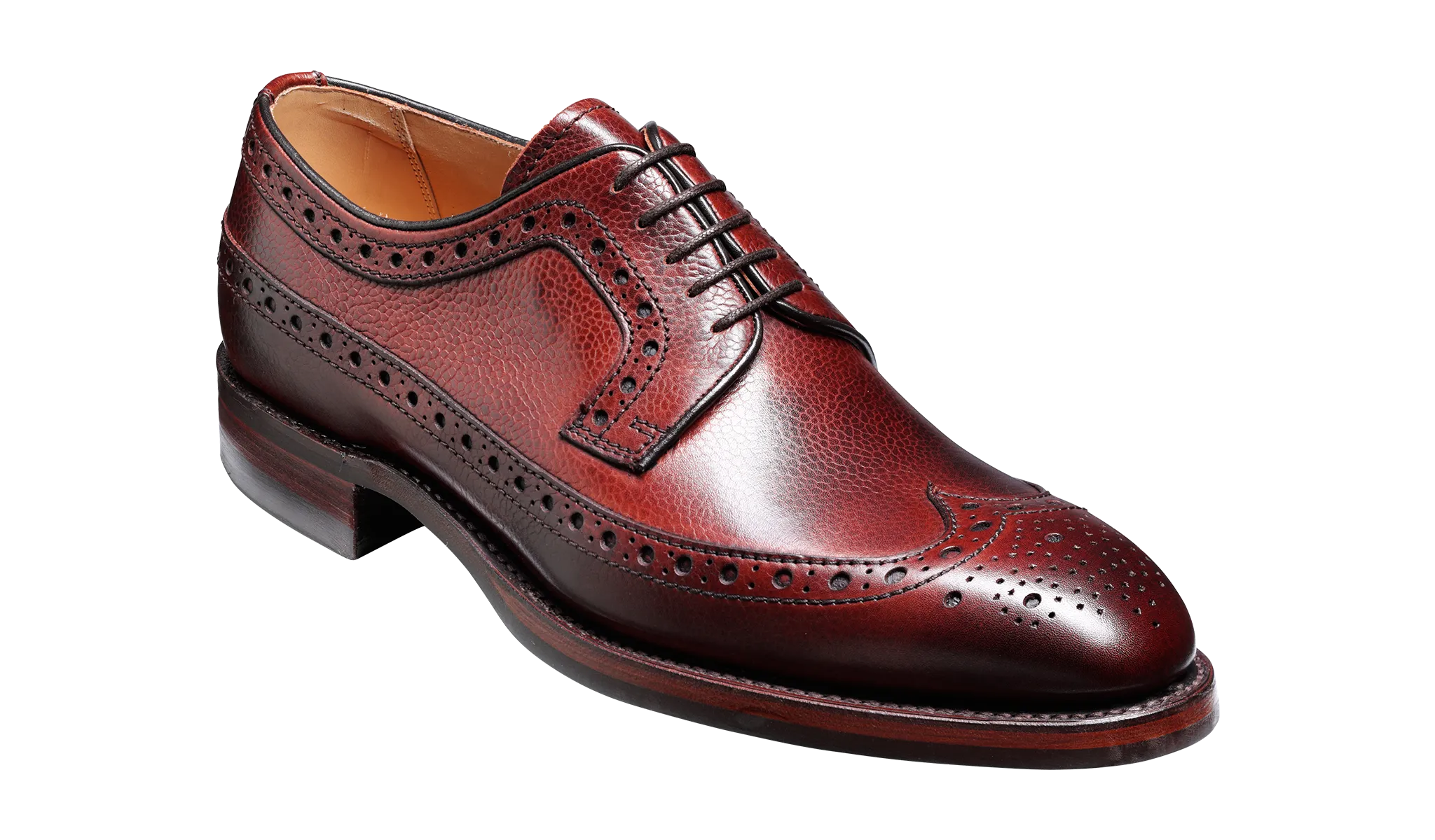 Barker Calvay Classic Long-Wing  Brogue Shoe - Cherry Grain