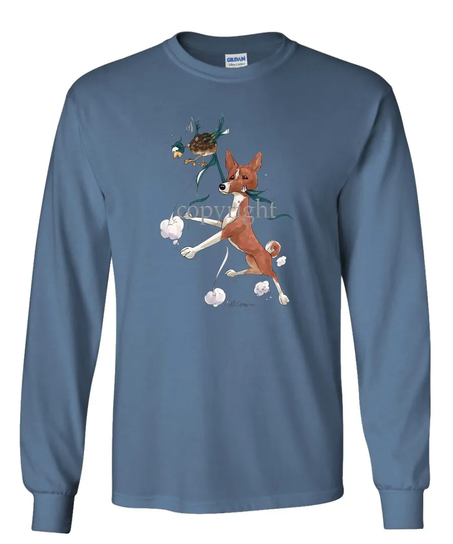 Basenji - Pheasant Tail Feathers - Caricature - Long Sleeve T-Shirt