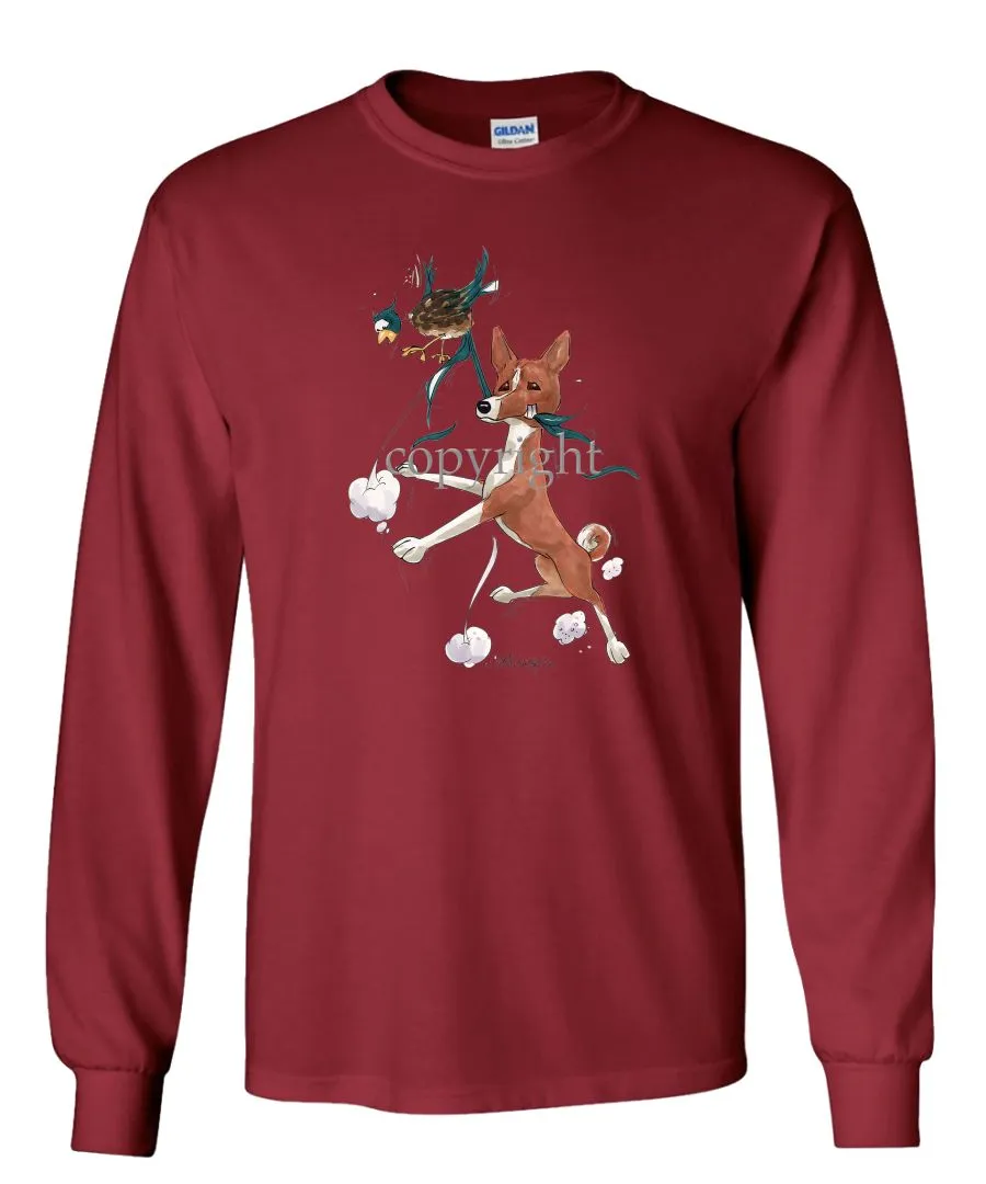 Basenji - Pheasant Tail Feathers - Caricature - Long Sleeve T-Shirt