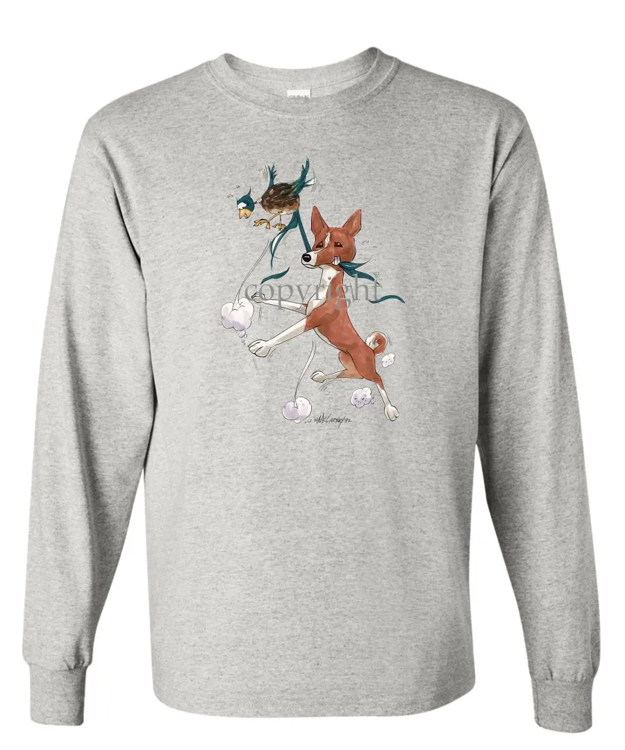 Basenji - Pheasant Tail Feathers - Caricature - Long Sleeve T-Shirt