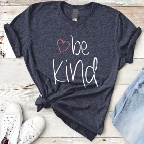 be kind Heart Cotton T-Shirt - Dark Colors