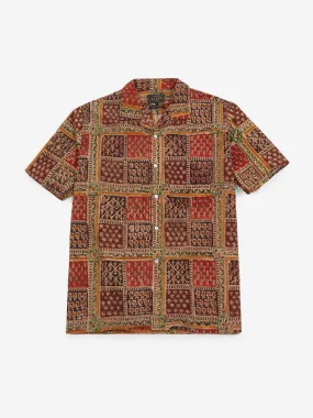 Beams Plus Open Collar Block Print Plant Shirt - Plant