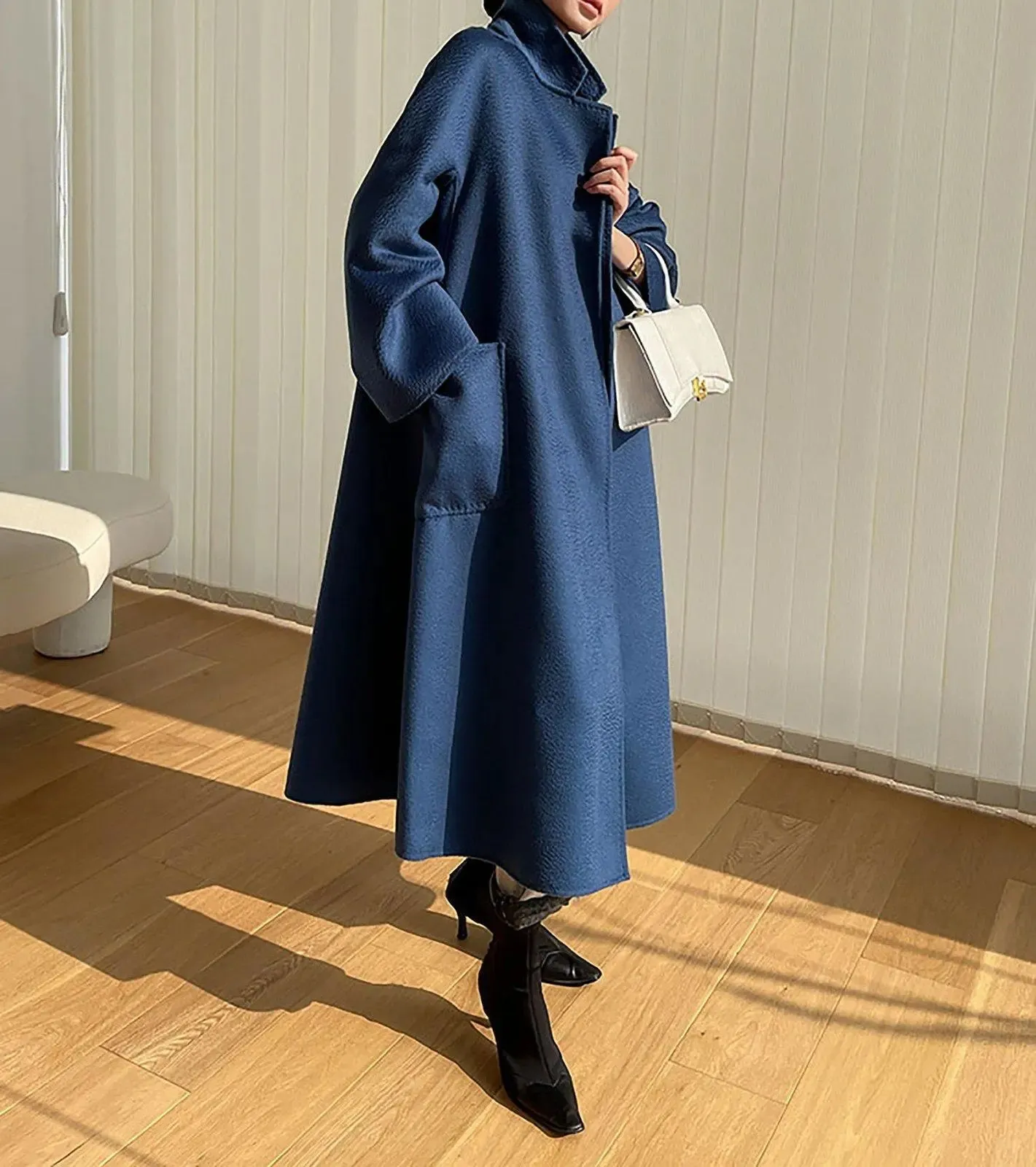 Belted Wrap Wool Long Coat