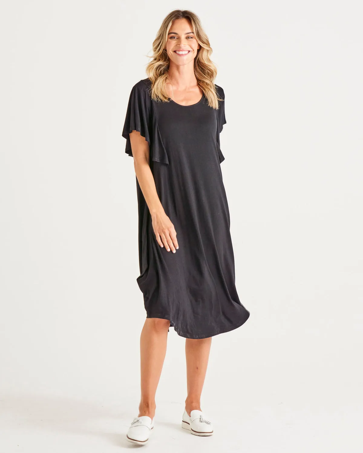 Betty Basics Tahiti Frill Dress Black