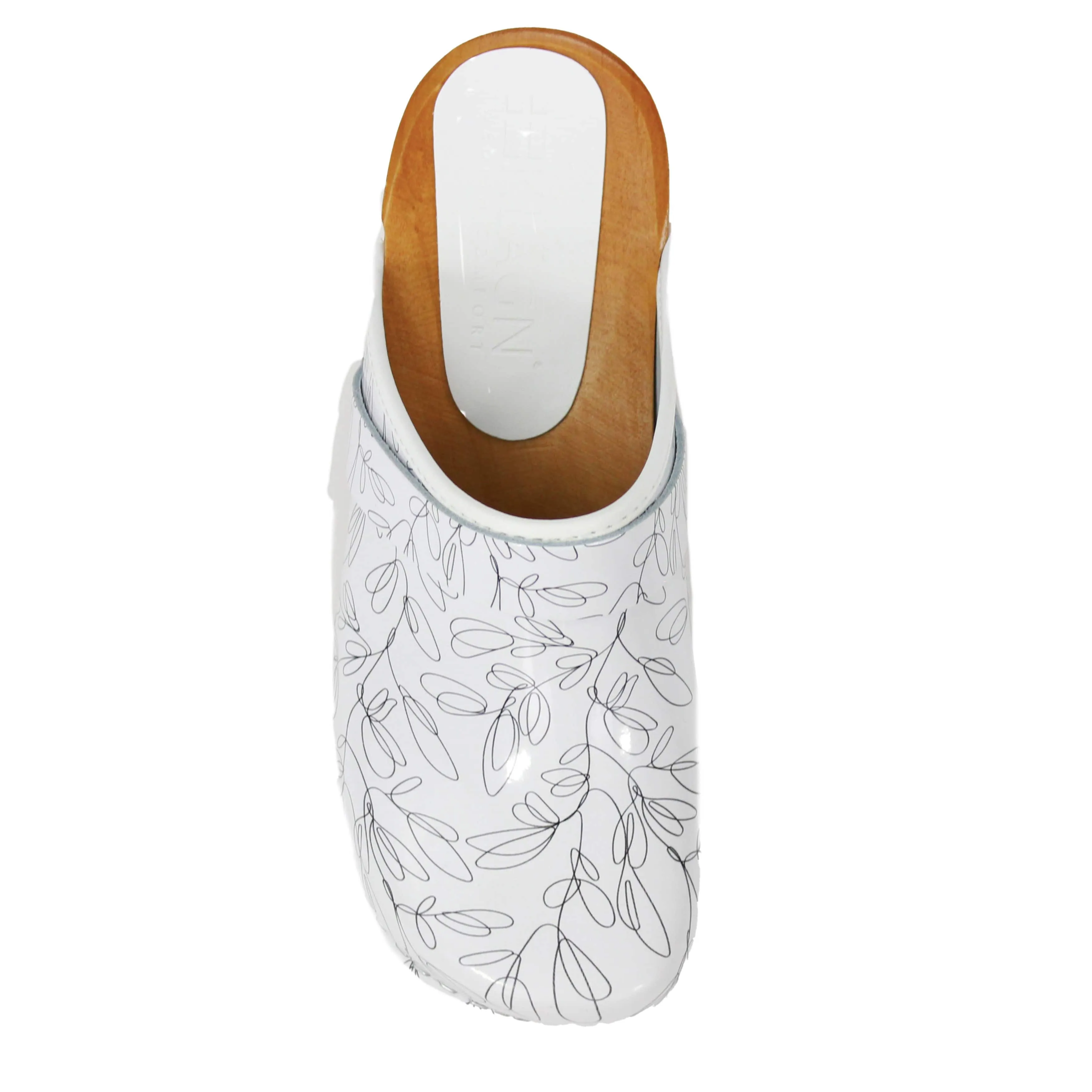 BJORK Maja Open Back Stencil Leather Clogs