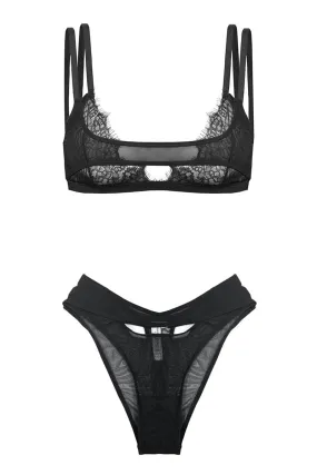 BLACK AVA BRA AND BLACK GEMMA BRIEF