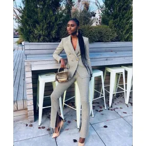 Bottom Slit Pant & Double Breasted Blazer Formal Suit