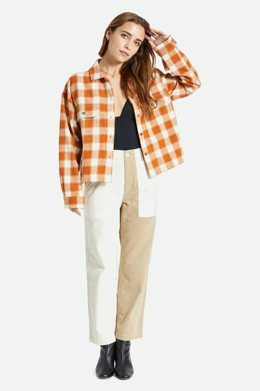 Bowery Women's L/S Flannel - Caramel/Dove