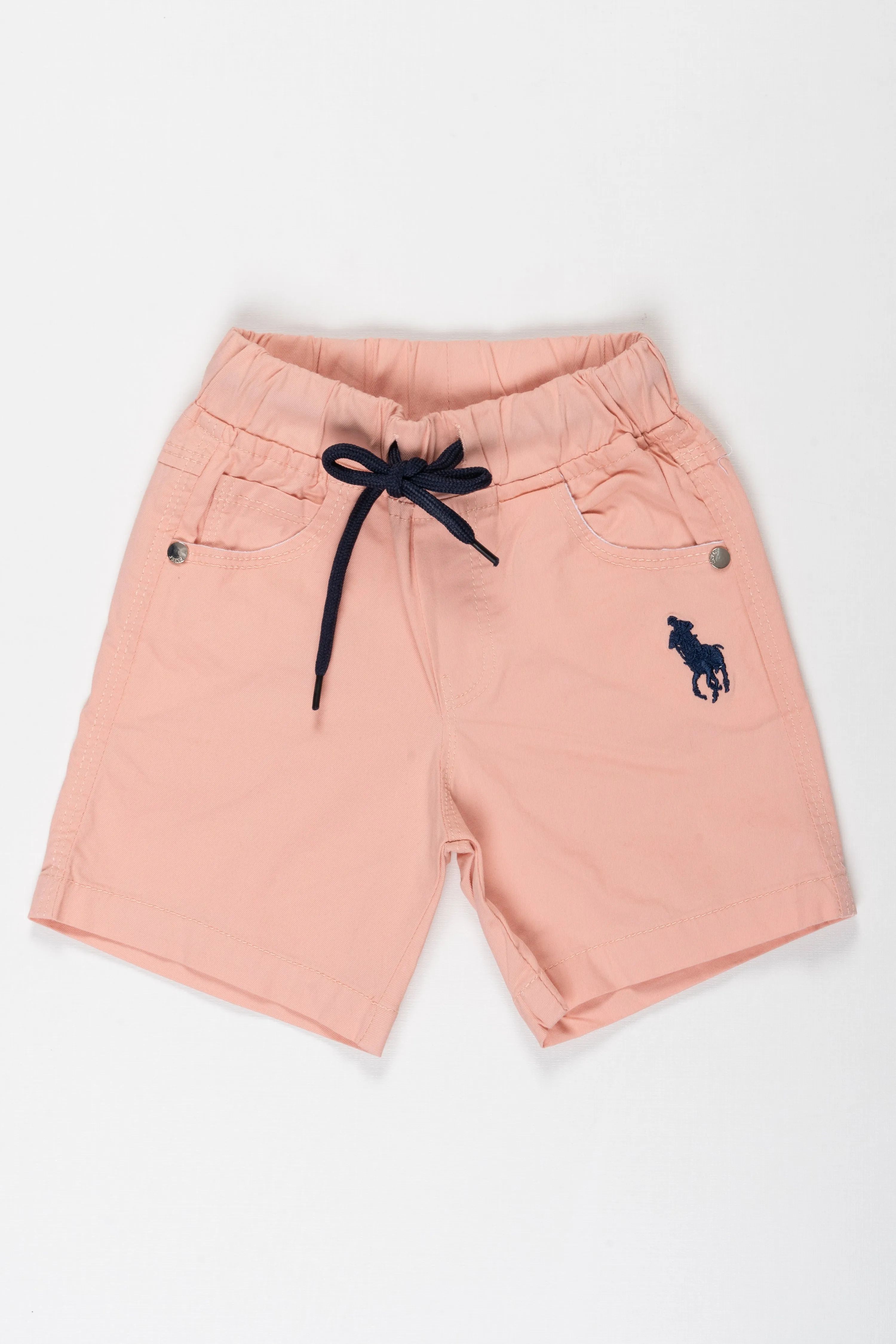 Boys Soft Cotton Knee-Length Summer Shorts in Blush Pink