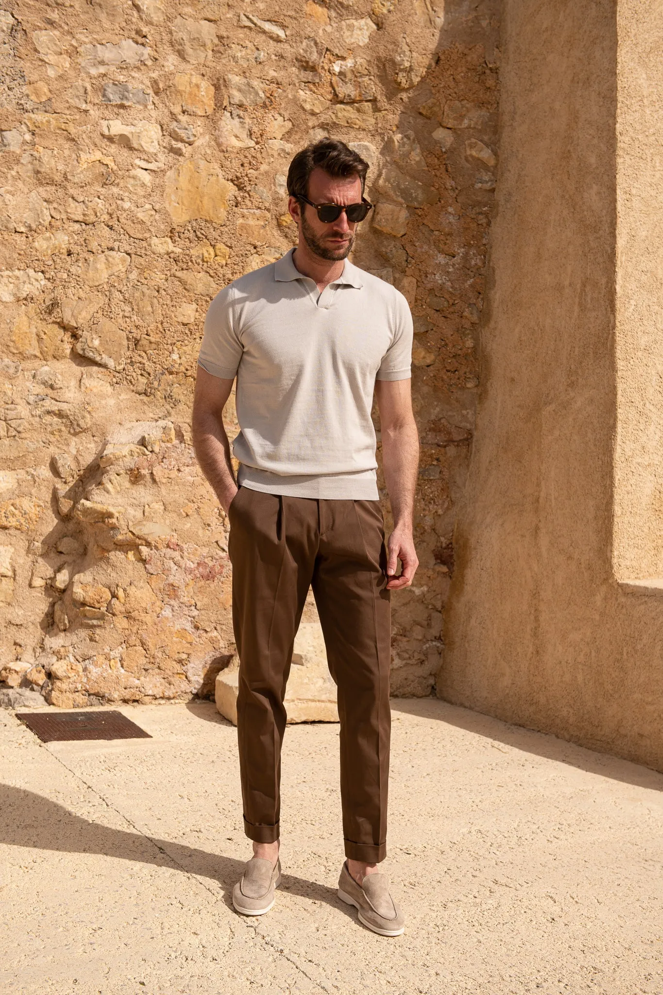 Brown cotton trousers "Soragna Capsule Collection" - Made in Italy