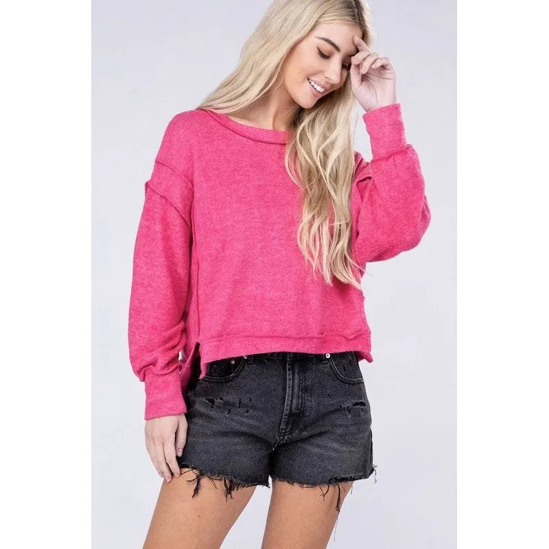 Brushed Melange Hacci Oversized Sweater