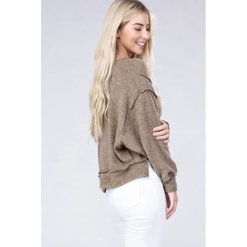 Brushed Melange Hacci Oversized Sweater