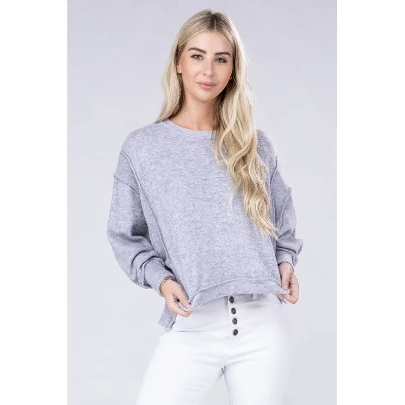 Brushed Melange Hacci Oversized Sweater