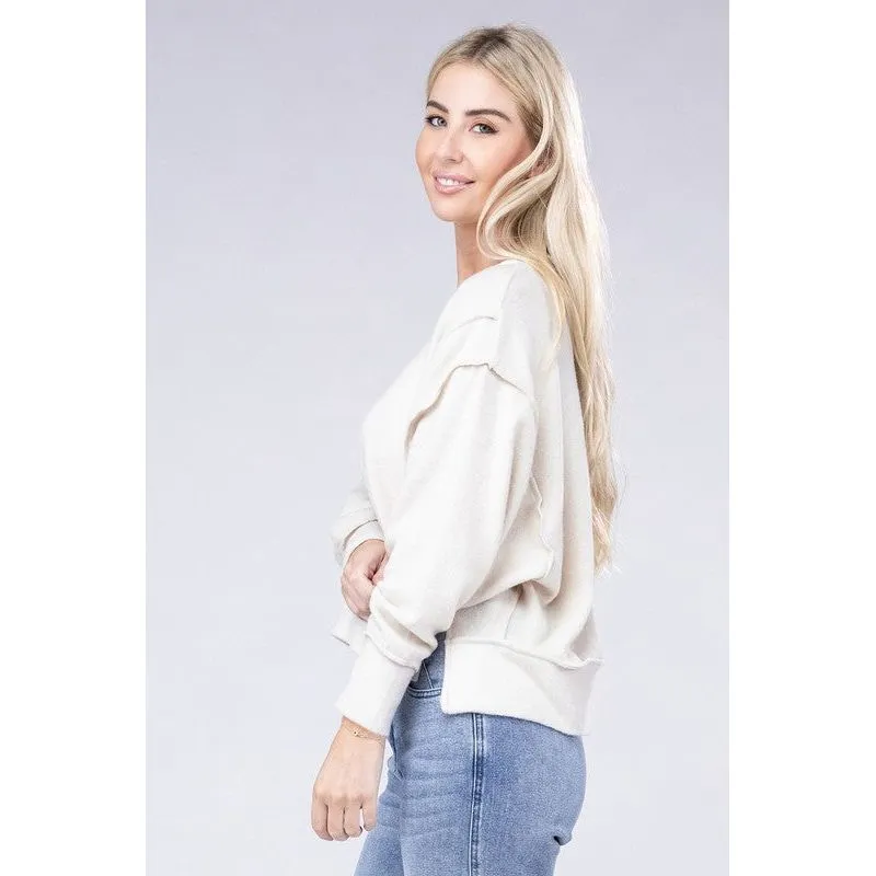 Brushed Melange Hacci Oversized Sweater