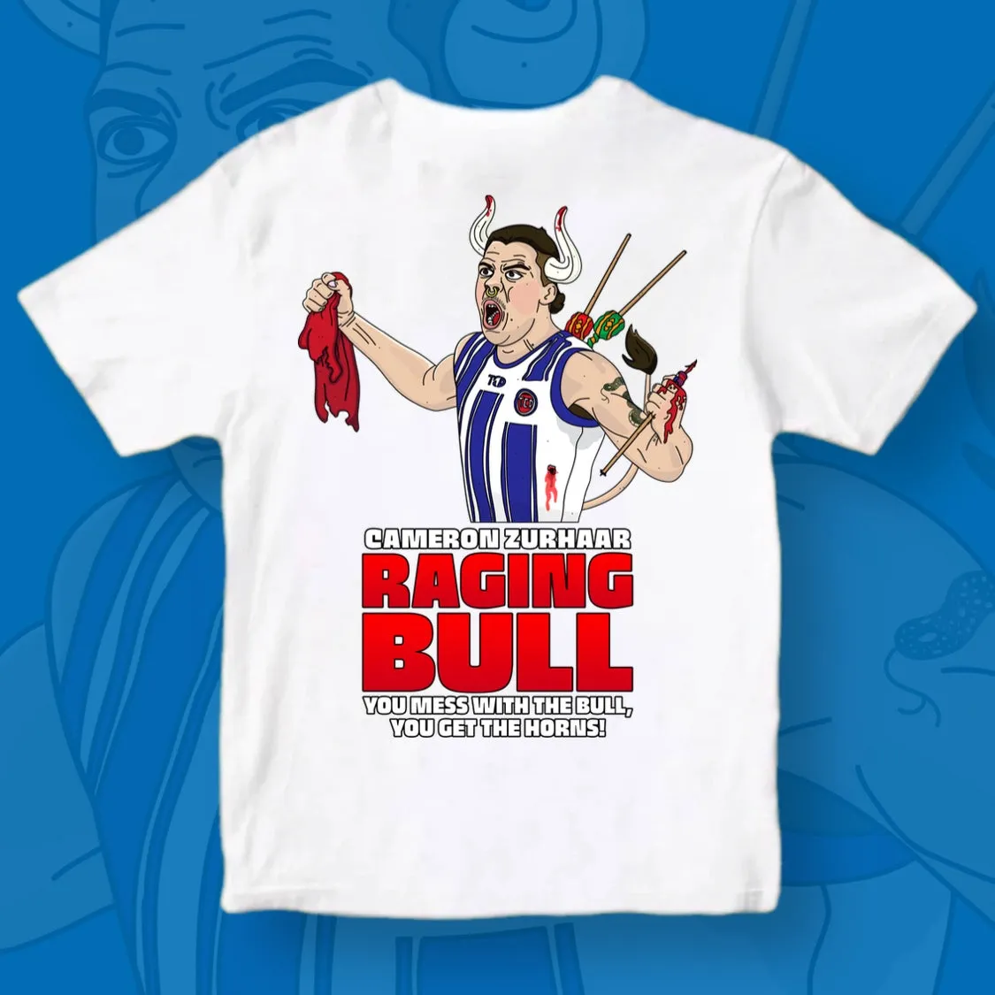 BULL ZURHAAR: WHITE TEE - FRONT & BACK