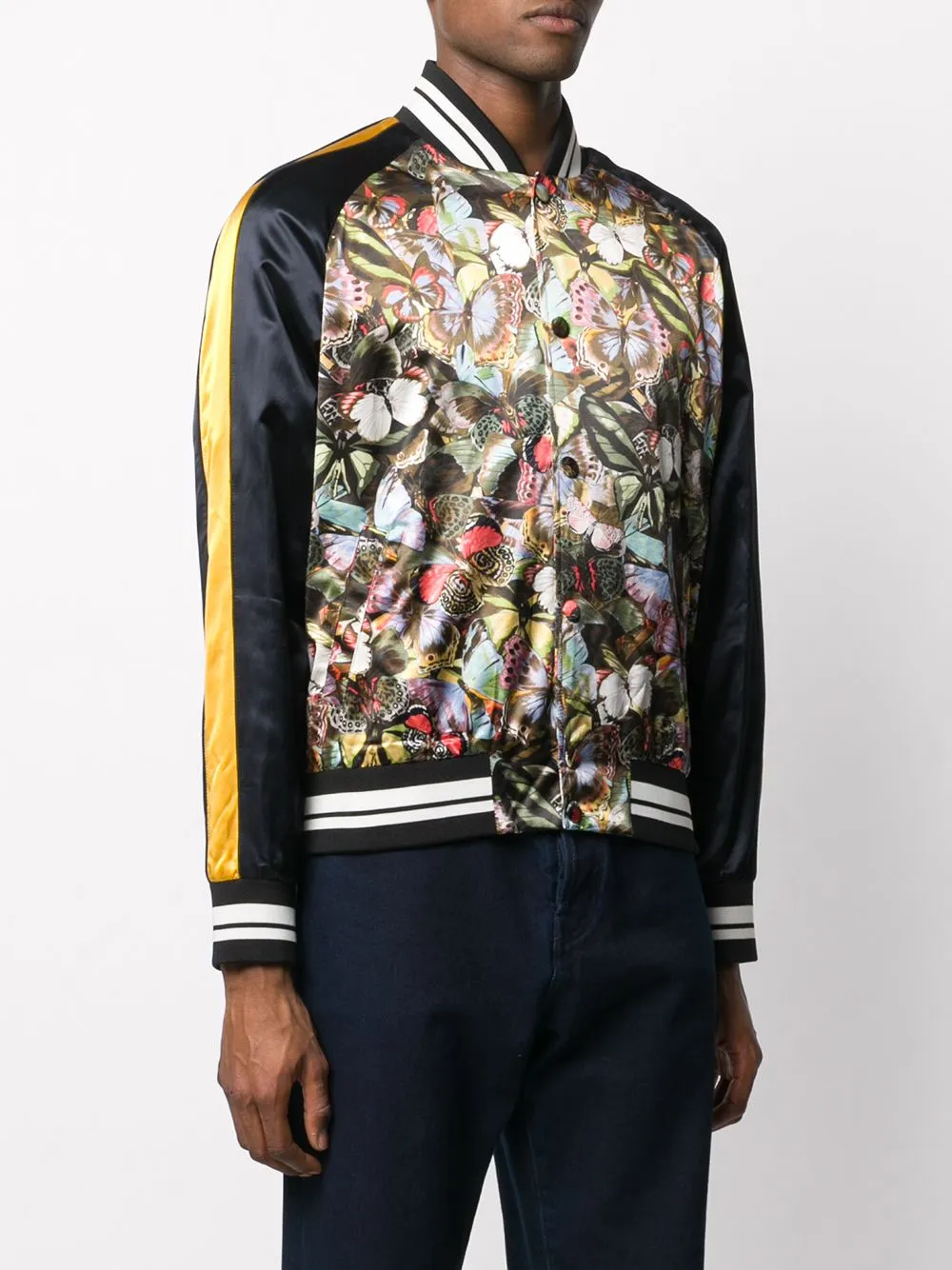 Butterfly-Print Bomber Jacket