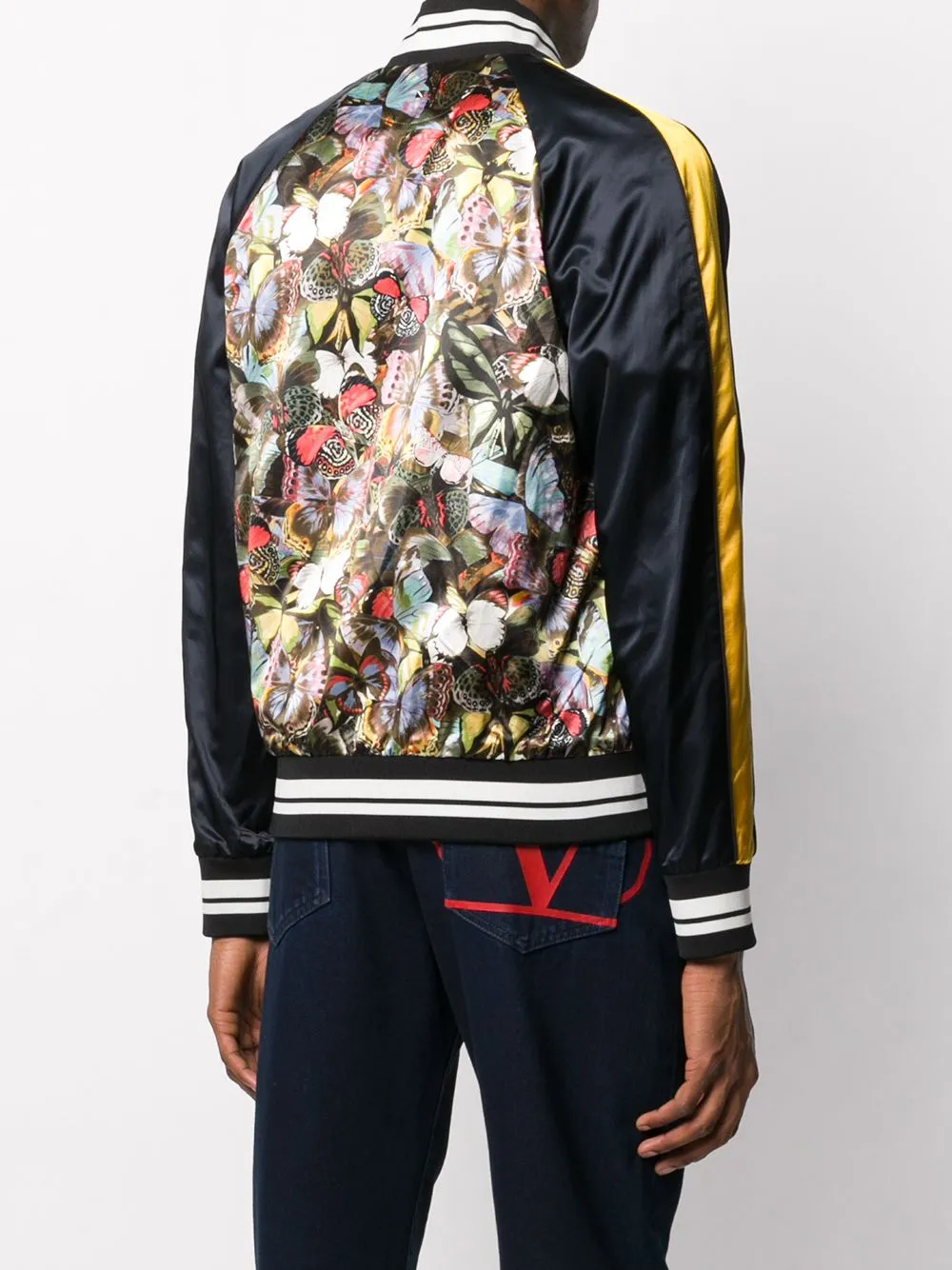 Butterfly-Print Bomber Jacket