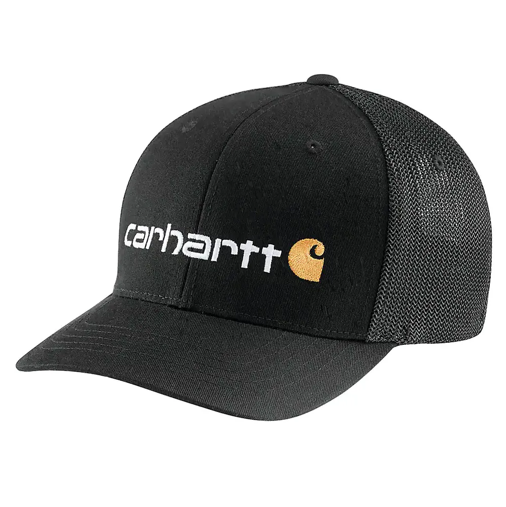 Carhartt Rugged Flex Fitted Canvas Mesh-Back Logo Graphic Cap