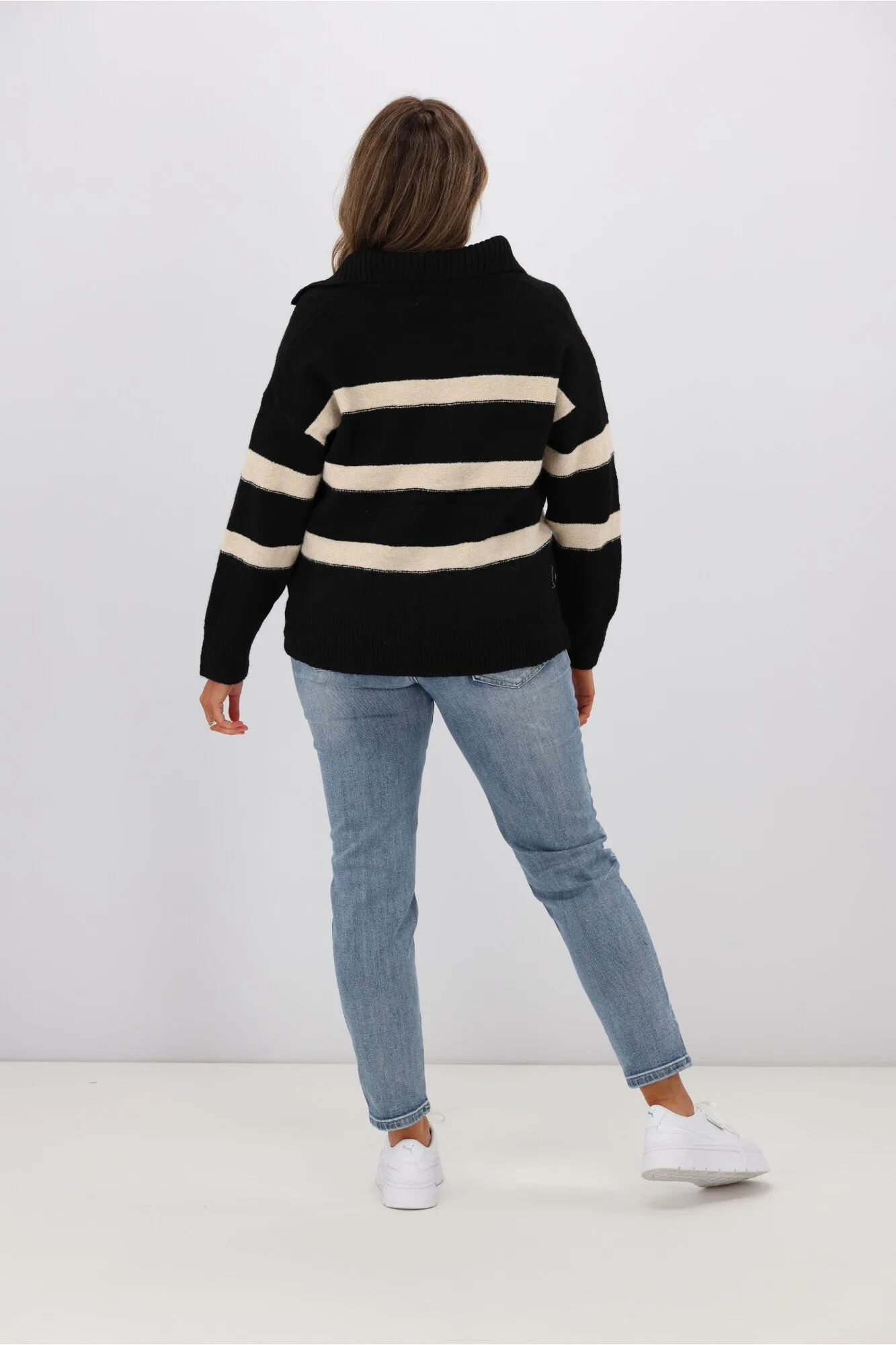 Charlotte the Label Thalia Stripe Knit Black