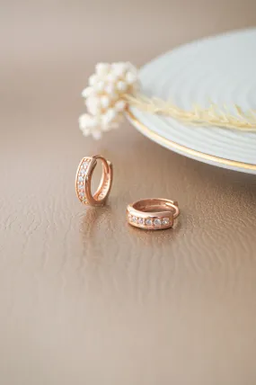 Classic Beauty Rose Gold Plated Sterling Silver Hoop Earrings