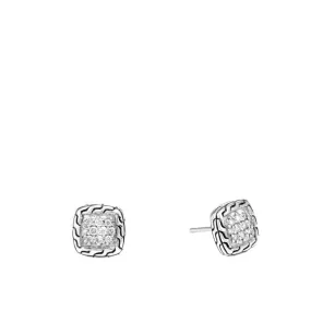 Classic Chain Stud Earrings with Diamonds