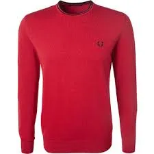 Classic Crew Neck Jumper Black/Blood Red