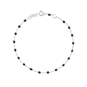 Classic Gigi Black bracelet, White Gold, 5.9"