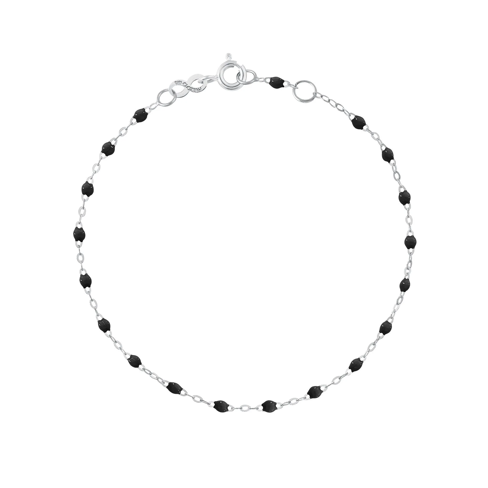 Classic Gigi Black bracelet, White Gold, 5.9"