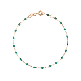 Classic Gigi Emerald Anklet, Rose Gold, 9.4"