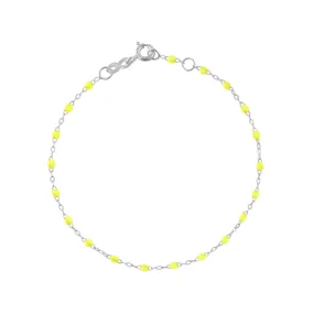 Classic Gigi Lime bracelet, White Gold, 6.7"