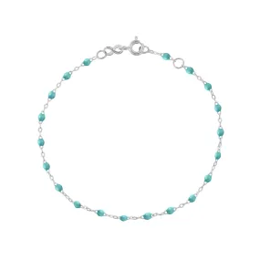 Classic Gigi Turquoise Green bracelet, White Gold, 6.7"